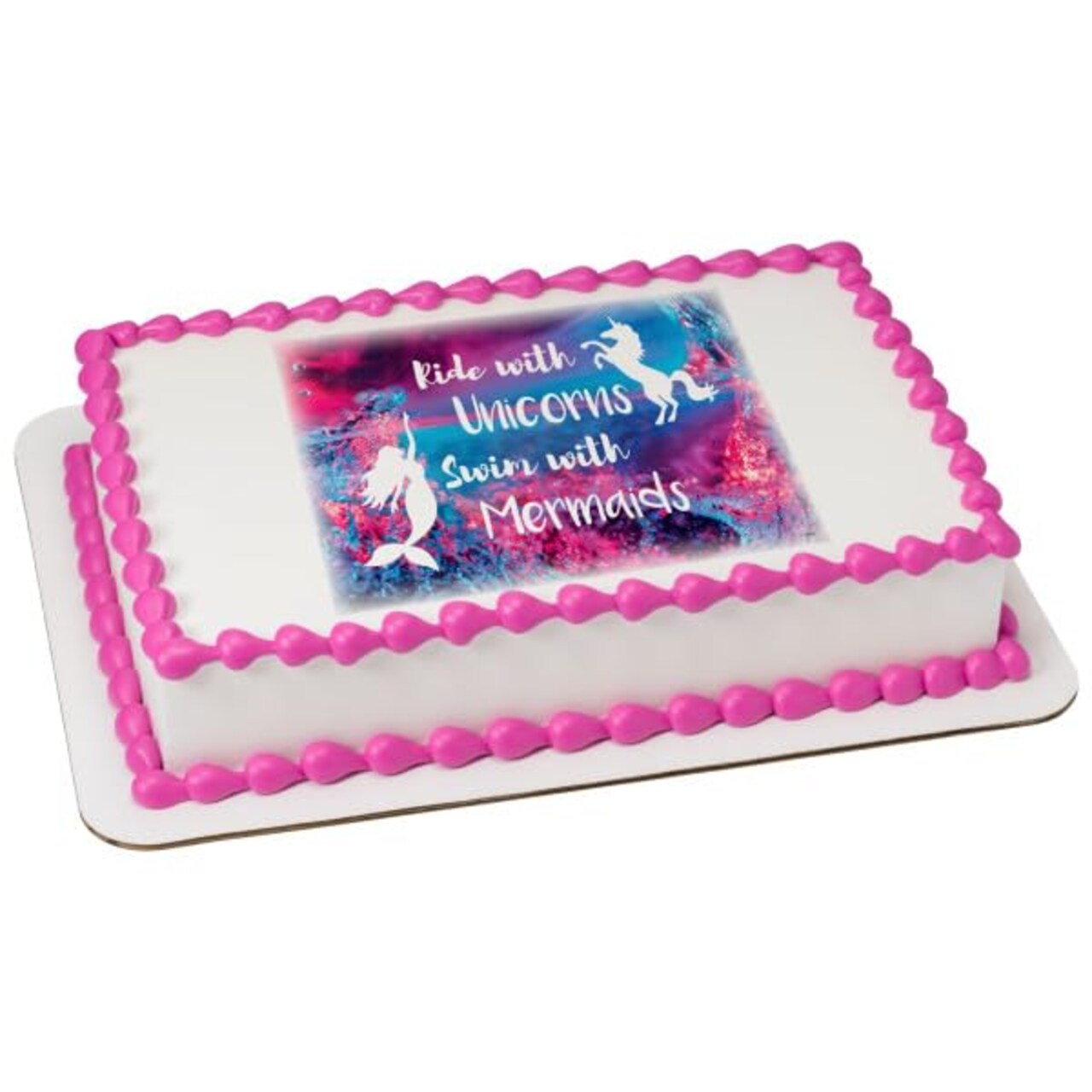Mermaid and Unicorns PhotoCake® Edible Cake Topper Icing Image,